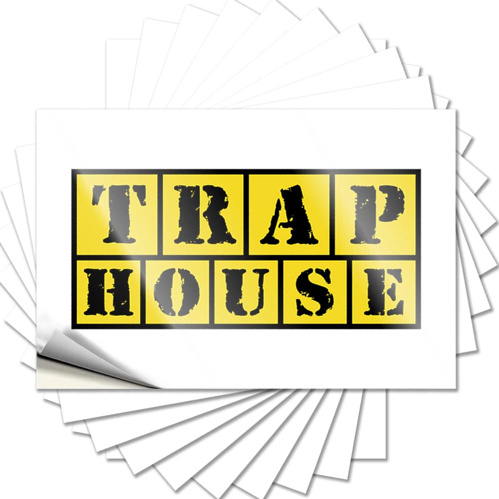 Porch Decorations Outdoor, Decals Antimicrobial Tumbler Trap House | Vintage Waterproof Vinyl Stickers(12X18CM)