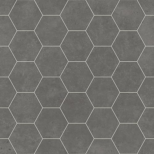 Main Street Peel and Stick Floor Tiles 6-Pack Hexagon Design 12 x 12 Water-Resistant Vinyl Easy DIY Installation for Kitchens Bathrooms & Living Spaces