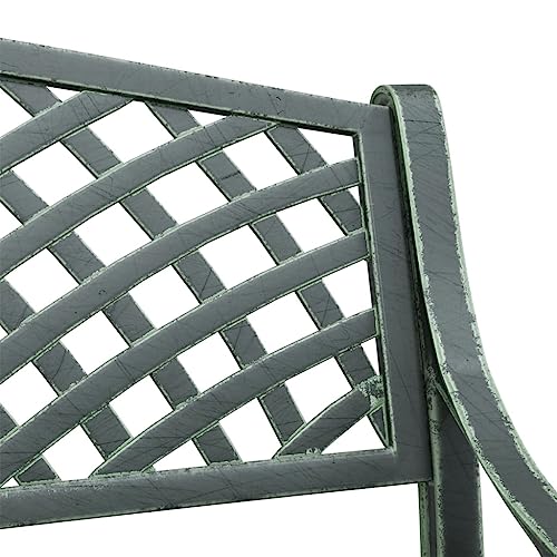 Banc de jardin résistant aux intempéries en métal haut de gamme vert forêt - 7