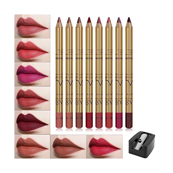 FANICEA-8-Colors-Matte-Lip-Liner-Pencil-Set-Natural-High-Pigmented-Waterproof-Long-Lasting-Non-Sticky-Ultra-Fine-Contour-Shaping-Smooth-Makeup-Lip-Liners-with-Pencil-Sharpener DELISOUL 8 Colors Matte Lip Liner Pencil Set Natural High Pigmented Waterproof Long Lasting Non-Sticky Ultra Fine Contour Shaping Smooth Makeup Lip Liners with Pencil Sharpener