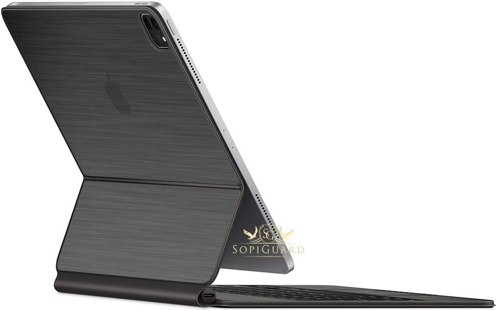 SopiGuard Skin for iPad Pro Magic Keyboard 11" (iPad Pro A2228) Precision Edge-to-Edge Vinyl Sticker Top, Keyboard, and Rear Panel (3M Brushed Gunmetal Grey)