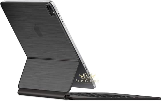 Skin for iPad Pro Magic Keyboard 12.9 iPad Pro A2229 Precision Edge-to-Edge Vinyl Sticker Top, Keyboard, and Rear Panel 3M Brushed Gunmetal Grey