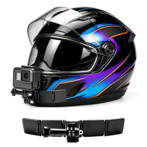 Lupholue Motorcycle Helmet Chin Mount Kits with Adhesive Curved Pads Compatible with DJI Osmo Action 6 Osmo Action 5 Pro Osmo Action 4 Osmo Action 3 Insta360 AKASO GoPro (Version A)