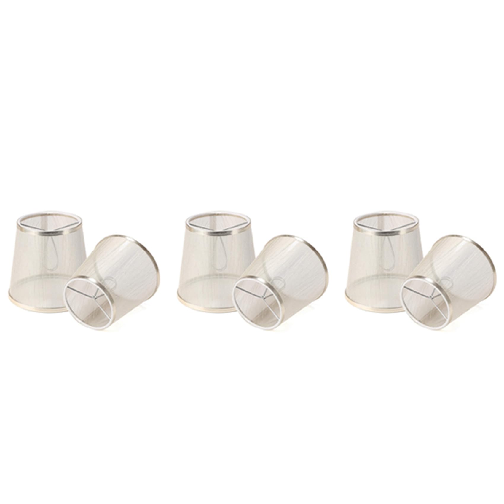 Hndhbfgrt Gold 6 Pack Clip On Gauze Chandelier Lamp Shades Little Upright Wall Candle Light Lampshade (Gold)