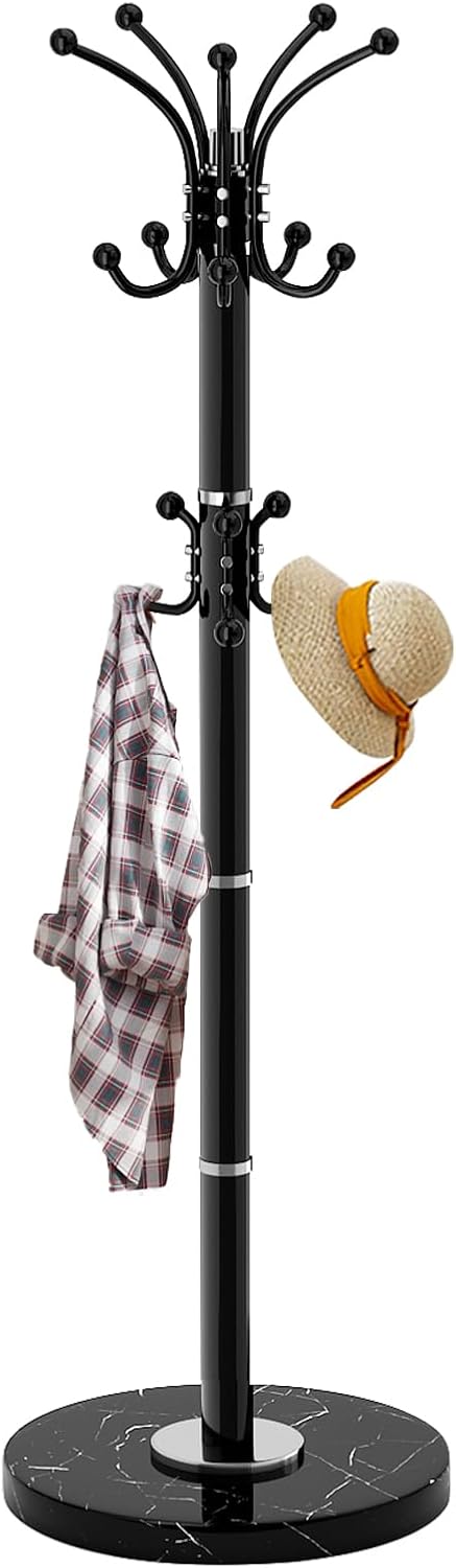 Amazon heavy duty coat rack with natural marble base freestanding