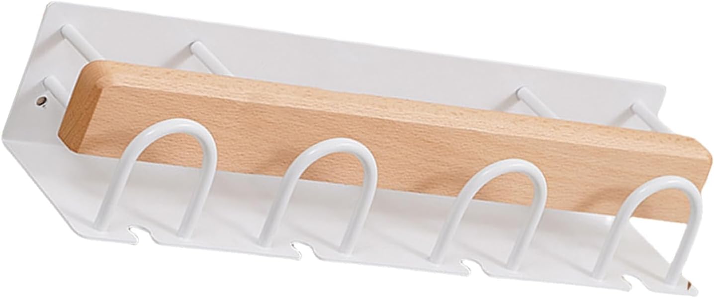 Wall Mount Wood Electric Toothbrush Holder Organizers with Space Saving Aluminum Frame for Bathroom Convenience No Drill Toothbrush Organizers