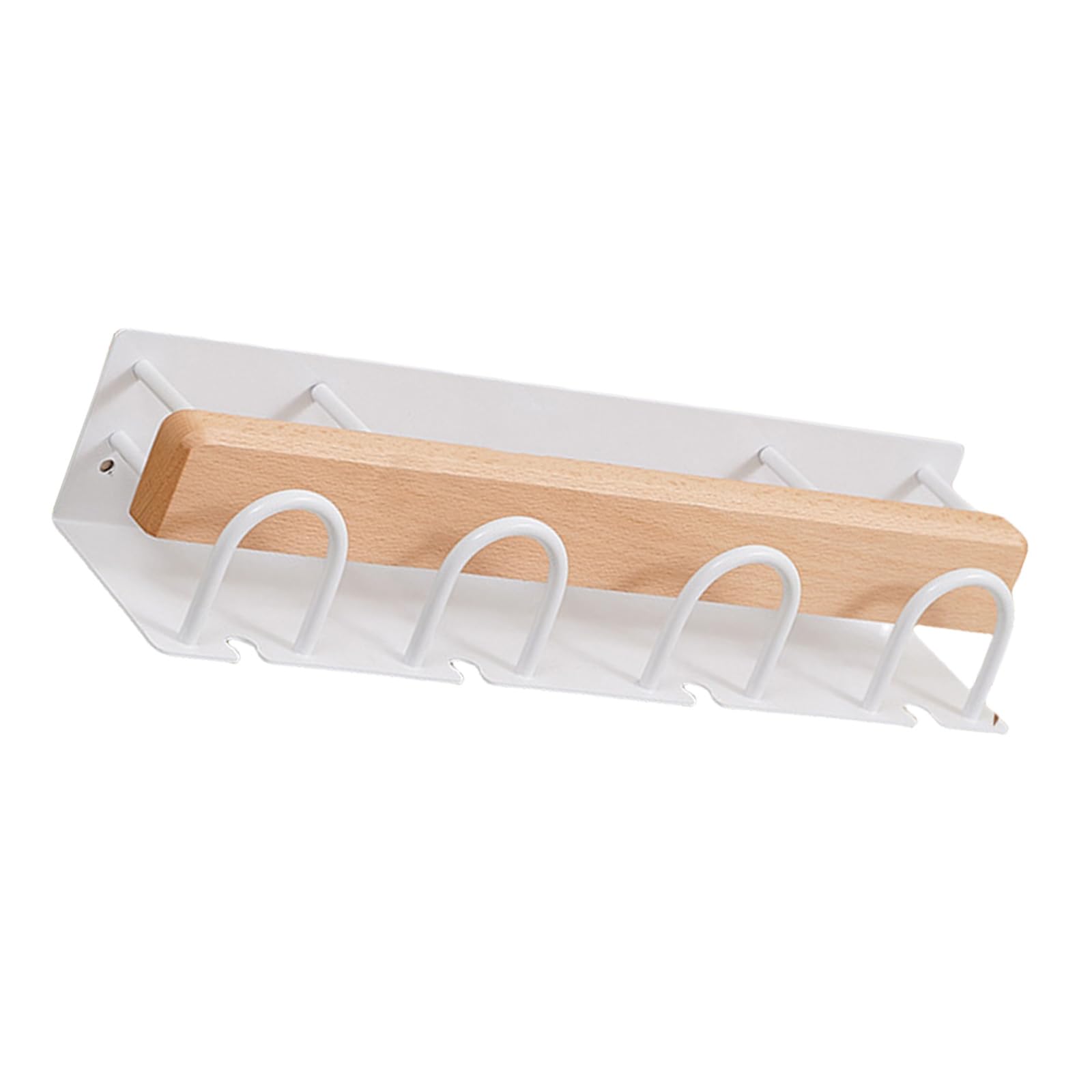 Generico Supporto da Parete per Spazzolino Elettrico, Realizzato in Legno E Alluminio, Non Richiede Forature, Utilizza Un Adesivo Resistente per Uninstallazione Senza Chiodi (White for Four People)