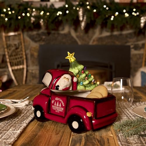 Boîte à biscuits en céramique rouge camion : le cadeau de Noël idéal - 7