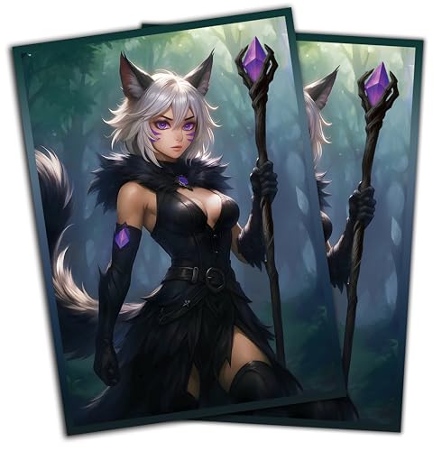Anime Cat Warlock Card Sleeves 102 Pack for MTG & TCGs