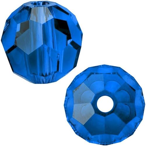Miniatura 1 de 100 cuentas de cristal redondas facetadas de Adabele austriaco de 0.315 pulgadas, color azul capri, compatibles con 5000 cristales de Swarovski,