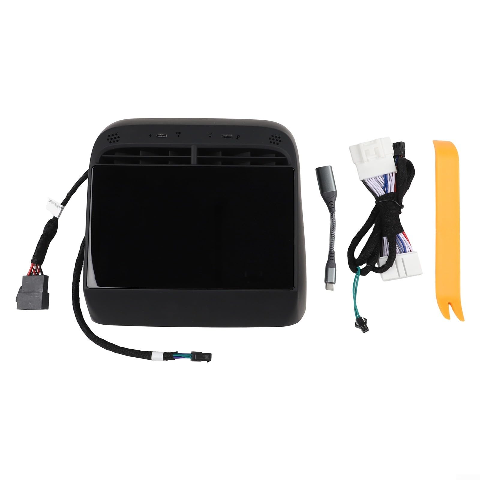 Écran de divertissement arrière pour Tesla Model 3/Y 2019-2024 | Écran capacitif de 10,1" avec contrôle de la température, ports USB, miroir de téléphone sans fil