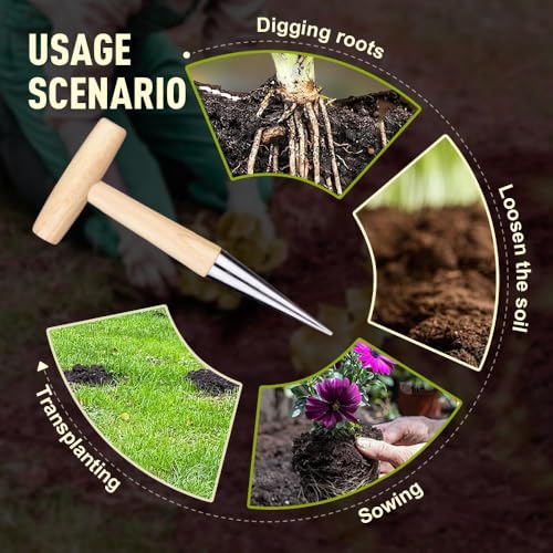 Planta excavadora para jardinería con mango T ergonómico miniatura 5