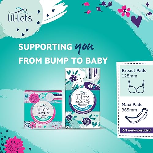 Lil-lets Maternity Breast Pads - Nursing Pads - Nipple Covers Ultra Absorbent Super Soft Slim Sticks Securely Leak Protection -Comfort Fit 30 pcs