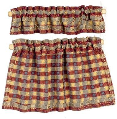 Melody Jane Dollhouse Rasberry Damasco Cortina y Pelmet Set Ventana Accesorio