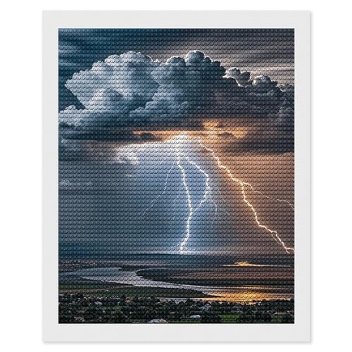 Kit de peinture à diamants nuage 40x50 cm avec broderie diamants 5D pour adultes
