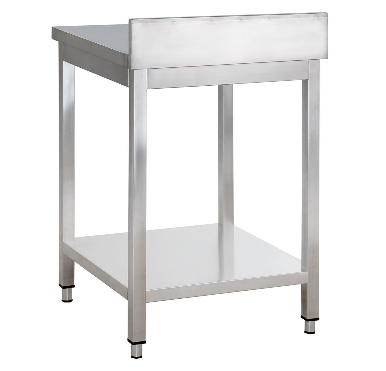 GastroHero Arbeitstisch 70x70 cm, Edelstahl YATS77A | Grundboden und Aufkantung, AISI 201, verstärkte Arbeitsplatte, höhenverstellbare Füße, Gastronomie, Profi Küchen