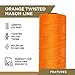 ATERET Orange Mason Line String Line, 2 Rolls 250ft Length, #18 Braided Nylon String, Nylon Twine String for Gardening Or Masonry Tools, Multipurpose for Gardening, Masonry, and Construction