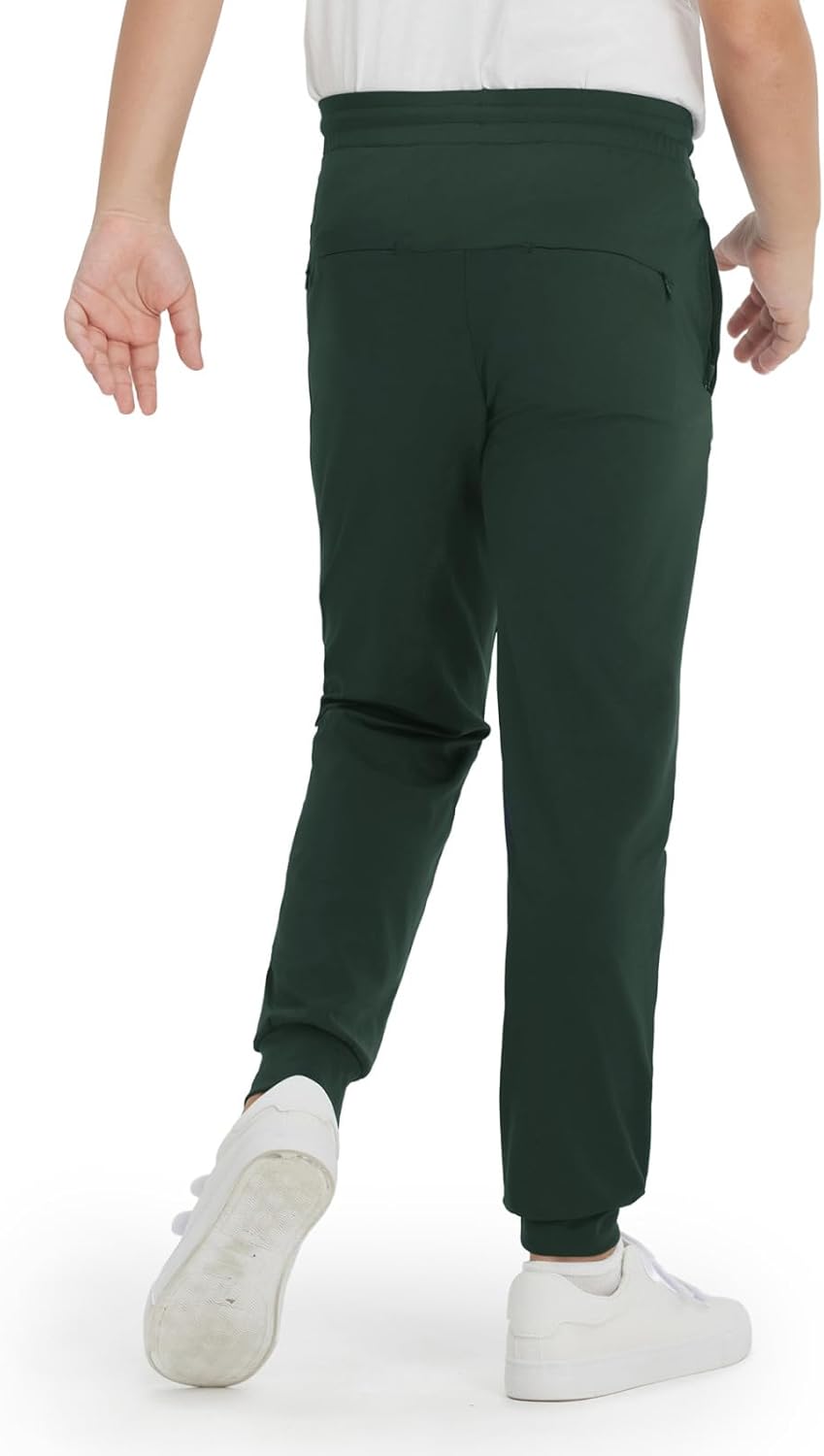 M MAELREG Boys Joggers Pants with 4 Zipper Pockets Running Track Pants Lightweight Quick Dry Sweatpants for Sports Outdoor