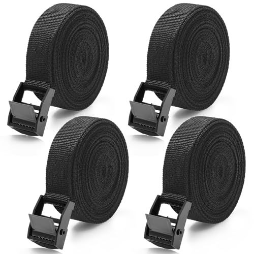 Cozary 4 Piezas Cinchas de Amarre 3M, Eslingas con Carraca 20MM, Cinchas de Amarre Pequeñas Rapido, Correa de Amarre para Portabicicletas de Motocicleta, Portaequipajes de Coche