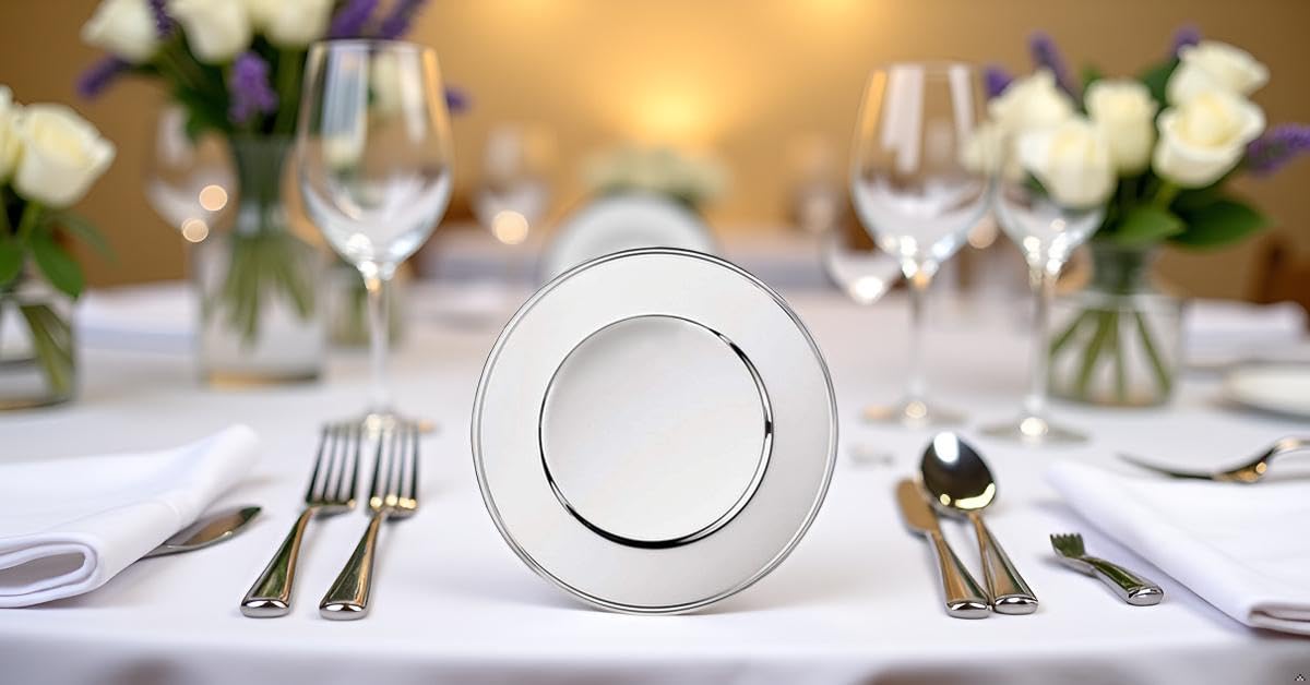 Platzteller Fadenmuster (D 33 cm) | Premium Silber Plated versilbert | Edles Tafelsilber | Top Verarbeitung