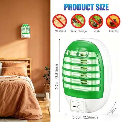 Image of 6 Pack Plug in Bug Zapper, Indoor Bug Zapper Plug in for Flying Insect Fully Automatic Mosquito Trap with Led Light for Patio, Bedroom, Kitchen, Office Mosquito Repellent112 (Green)