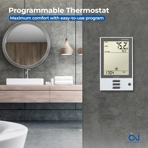 UDG-Programmable-Thermostat-for-Heated-Floor-wClass-A-GFCI-120240v-in-Floor-Heater-Thermostat-Dual-Sensing-Includes-a-Flooring-Sensor-3-Year-Warranty-USA-Product-Support UDG Programmable Thermostat for Heated Floor wClass A GFCI 120240v in Floor Heater Thermostat Dual Sensing Includes a Flooring Sensor 3 Year Warranty USA Product Support