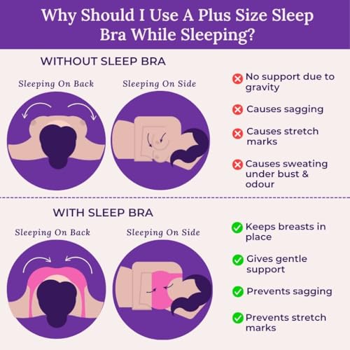 Image of Adira | Plus Size Sleeping Bra for Women | Plus Size Bra | Slip On Bras to Wear at Home | Comfortable Bra | Wirefree & High Coverage | Sleep Support | Avoids Stretch Marks | Pack of 2
