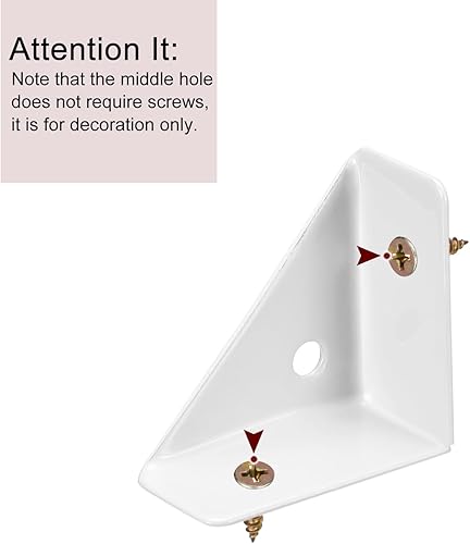 Miniatura 4 de uxcell 20 soportes de esquina angulares de 1.496 pulgadas x 1.496 pulgadas, soportes de acero laminado en frío con tornillos para borde de