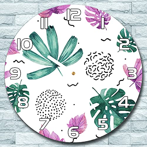Horloge en verre lisible 30 cm aiguilles blanches salon moderne