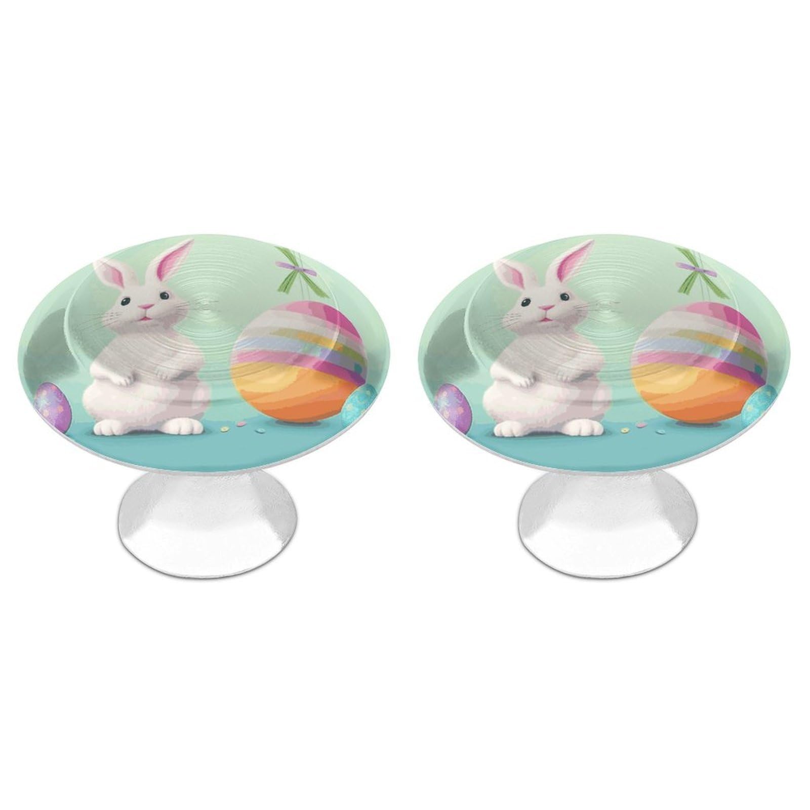Btcowzrv Style Happy Easter Egg Rabbit 2 Pack Cabinet Knobs Drawer Pulls