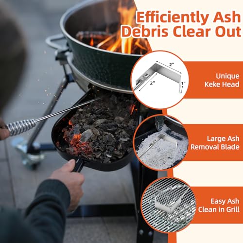 Herramienta para cenizas BBQ de acero inoxidable 18.6 pulg miniatura 5