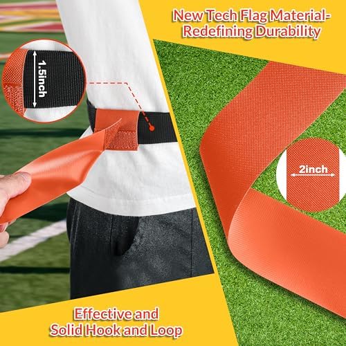 Flag Football Belts, Flags for Flag Football Set 14 Player, Flag Football for Kids Adults and Youth Training Equipment