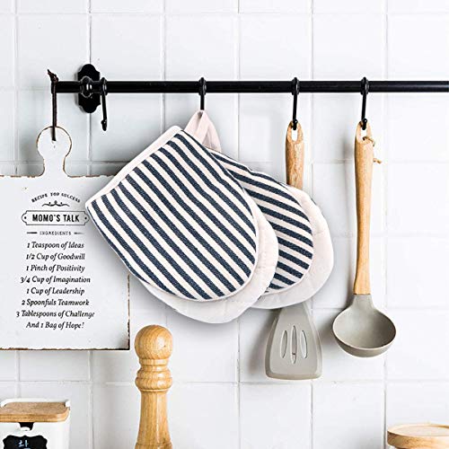 Shiwaki 1 Pair Mini Oven Mitts Microwave Mitts Pot Holder Extreme Heat Resistant Cotton Linen Gloves Surfaces Non-Slip Oven Duckbill Glovess - Black - Cosy Home Interiors Shiwaki 1 Pair Mini Oven Mitts Microwave Mitts Pot Holder Extreme Heat Resistant Cotton Linen Gloves Surfaces Non-Slip Oven Duckbill Glovess - Black - Image 5