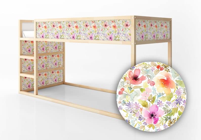 KURA Sticker Adhesivo para Cama con Flores Coloridas