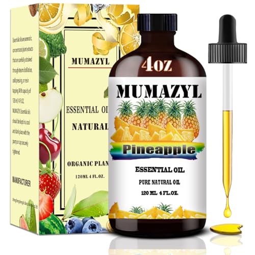 Pineapple Essential Oil Pineapple Oil 4 Fl Oz 120ML for Diffuser Humidifier Yoga Cleaning DIY Candle Soap Making MUMAZYL Essential Oils