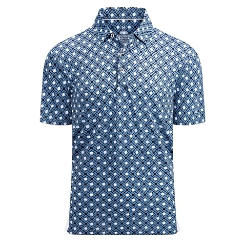 Image of Damipow Premium Golf Shirts for Men Dry Fit Performance Polo Short Sleeve Collared Shirt