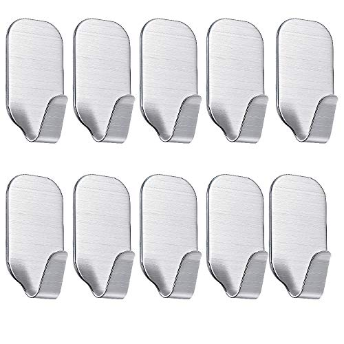 Preisvergleich Produktbild Haken Wand Selbstklebend, HengBo 10 Stück Wasserdichte Edelstahl Wandhaken für Küchen, Badezimmer, Schränke
