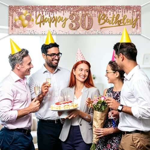 Image of Excelloon 30th Birthday Banner Decorations for Her