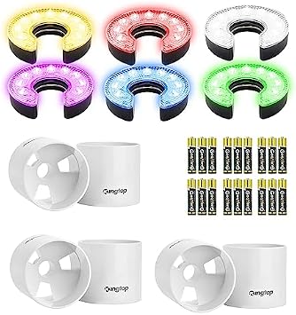 KINGTOP Golf Hole Cup with RGB Light, Backyard Practice Putting Green, Fit PGA | LPGA | USGA Regulations, Outdoor Indoor Golf Putting Cup, Light Up Night Golf Party