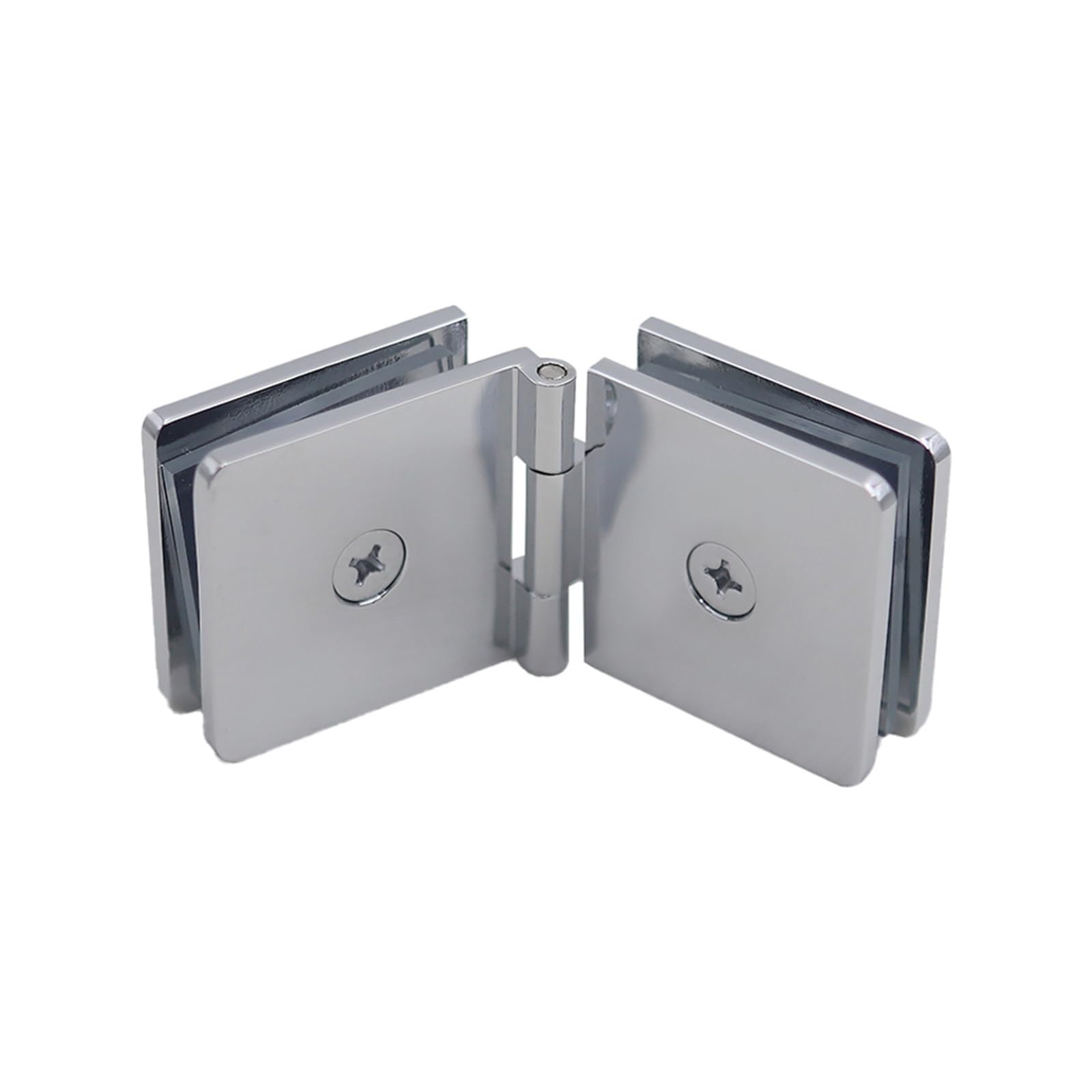 Cnyuon Color 1 Glass Clamp Shower Door Hinge 0 Degree Angle Easy Installation Mounting Hardware Brass For For Glass Door(Color 1)