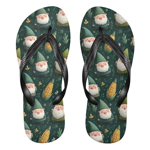 Flip Flop Sandals Cartoon Gnome Print for Women Men Beach Outdoor XS