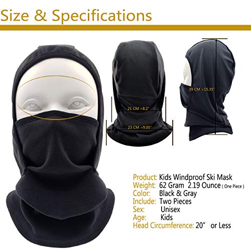 Image of Kids Balaclava Ski Mask Windproof Fleece Neck Warmer Gaiter Winter Face Warmer for Cold Weather Boys Girls