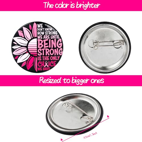 Image of COLORFUL BLING Pink Ribbon Breast Cancer Awareness Brooches Pin,Love Faith Strength Hope Butterfly Design,Rhinestone Pink Ribbon Hope Lapel Pin Brooch-BE STRONG