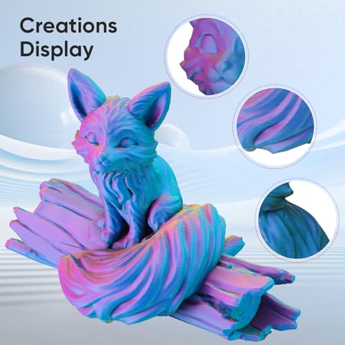 Image of ERYONE Matte Tri Color PLA Filament 3D Printer 1.75mm + /- 0.03mm, Multicolor Filament Tricolor PLA 1KG(2.2lbs) Cardboard Spool, Purple & Yellow & Blue