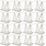 Silkfly 16 Pieces Clear Tote Bags Bulk, PVC Shoulder Handbag, Security Approved See Through Bag with Zipper Closure for Work (Beige)