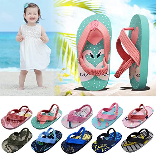 Boys & Girls Flip Flops Sandals Elastic Back Strap Cute Cartoon Soft EVA Yoga Mat Slip on Slide for Bath Shower Beach Pool2