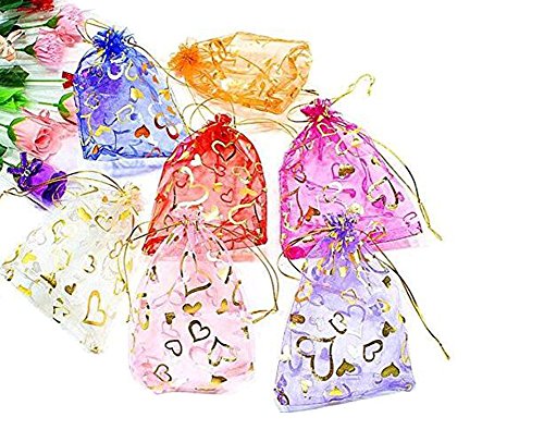 erioctry Lot de 50 sacs en organza avec cordon de serrage 5 x 7 cm