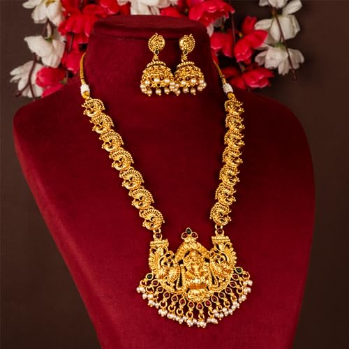 Image of Sasitrends Classic Matte Gold Plated Necklace Set