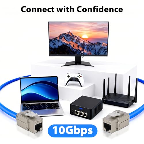 Conectores Keystone CAT 6A apantallados ángulo 90° x6 miniatura 5