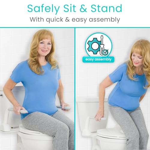 Vive Toilet Safety Rail with Flip-Up Handles - 450 lb Capacity Senior Safety Frame for Elderly & Disabled - Handicap Grab Bar Riser Stand Assist with Arms for Bathroom Assistance & Raised Toilets - Thumbnail 7